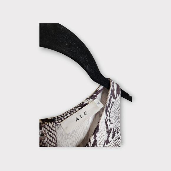 A.L.C Womens Anise Snakeskin Print Halter Neck Sleeveless Blouse 10 Statement - Picture 5 of 11
